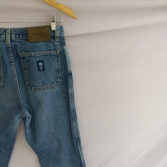 CALVIN KLEIN Vintage 90s SAILOR-CUT FLARE JEANS in BLUE WASH w7 +MEASUREMENTS - Picture 4 of 8